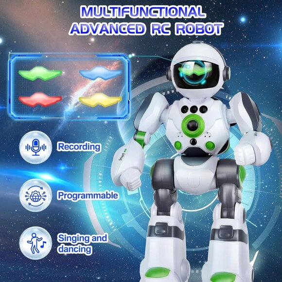 Robot Toys Gift for Kids: Remote Control Robot Programmable with Record Voice - Picture 4 of 7